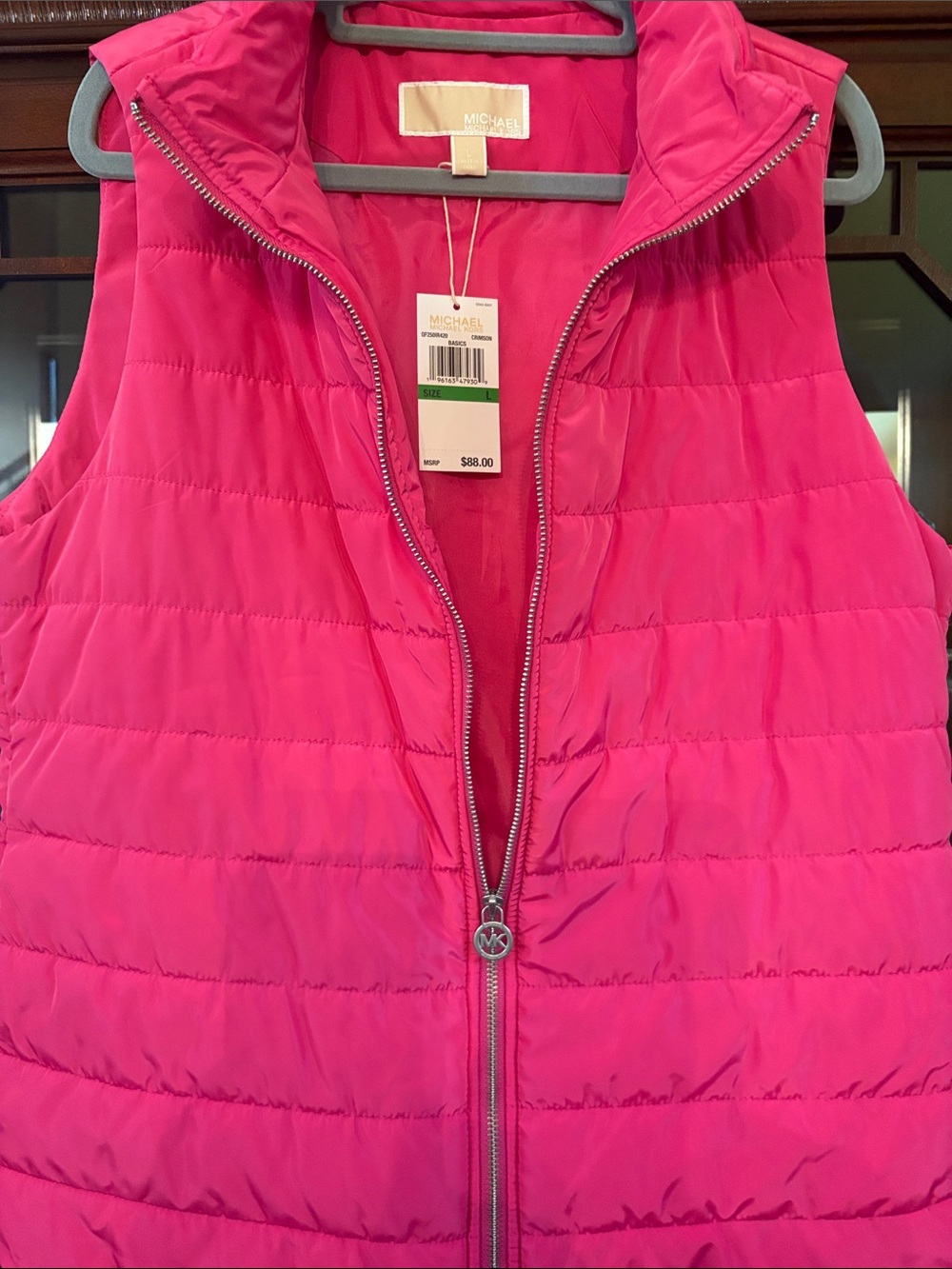 Michael Kors Bright Pink Quilted Puffer Vest
